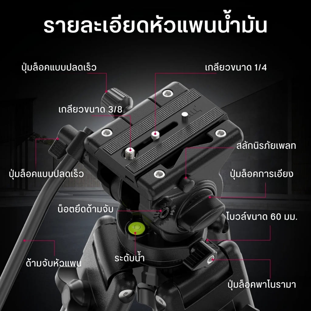 ขาตั้งกล้อง ULANZI MT81 ระบบ ARCA สีดำ