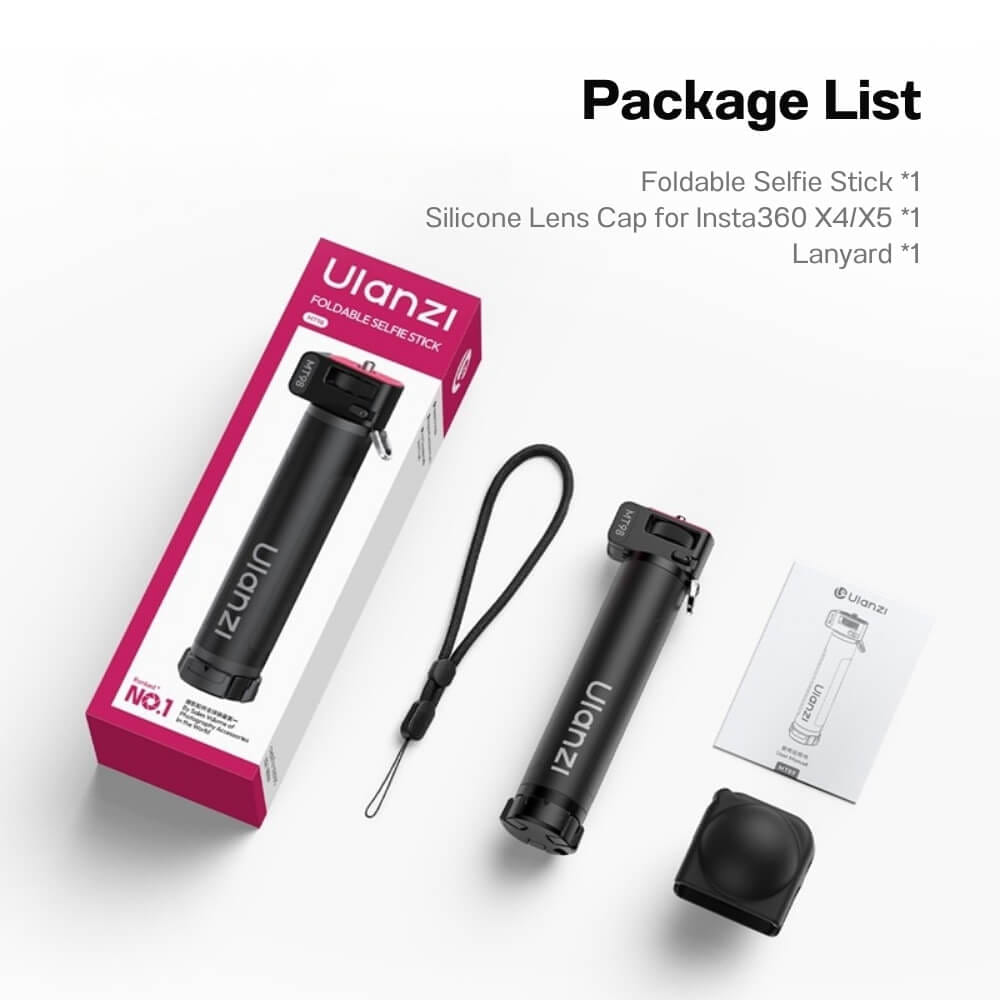 ไม้เซลฟี่ ULANZI MT98 สำหรับกล้อง  INSTA360, DJI ACTION, ACTION CAMERA ขนาดพกพา สีดำ