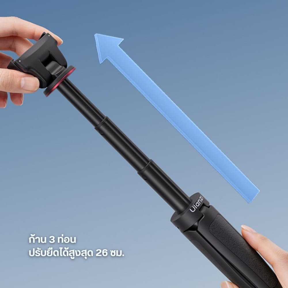 ขาตั้งกล้อง ไม้เซลฟี่ ULANZI MT99 ระบบแม่เหล็ก ยืดได้ 3 ระดับ สำหรับ DJI ACTION 6, NANO ขนาดพกพา สีดำ_3