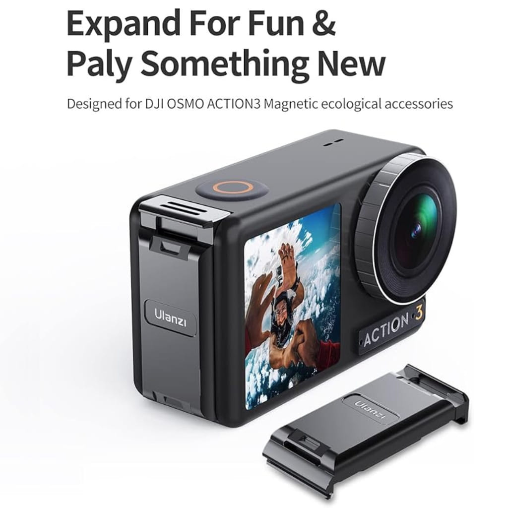 ฝาปิดแบตเตอรี่ ULANZI OA16 ระบบ QUICK RELEASE สำหรับ DJI OSMO ACTION 3/4 สีดำ