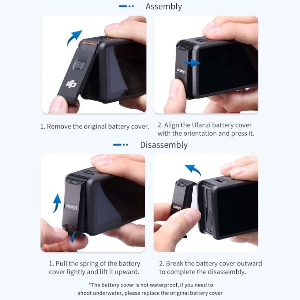 ฝาปิดแบตเตอรี่ ULANZI OA16 ระบบ QUICK RELEASE สำหรับ DJI OSMO ACTION 3/4 สีดำ_2