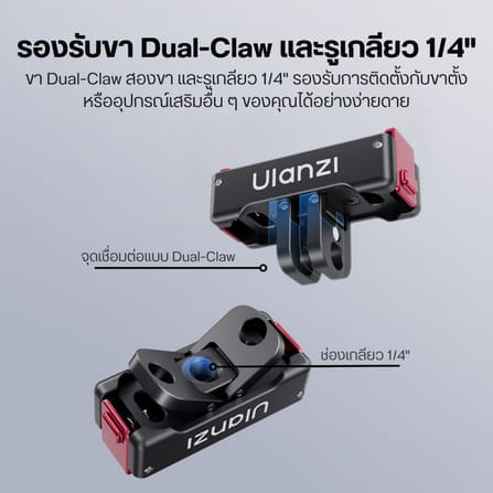 ตัวแปลงแม่เหล็กปลดเร็ว ULANZI OA24 ล็อกสองชั้น DUAL-CLAW + เกลียว 1/4