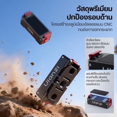 ตัวแปลงแม่เหล็กปลดเร็ว ULANZI OA24 ล็อกสองชั้น DUAL-CLAW + เกลียว 1/4