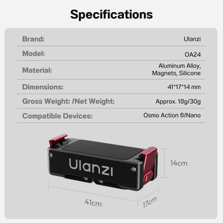 ตัวแปลงแม่เหล็กปลดเร็ว ULANZI OA24 ล็อกสองชั้น DUAL-CLAW + เกลียว 1/4