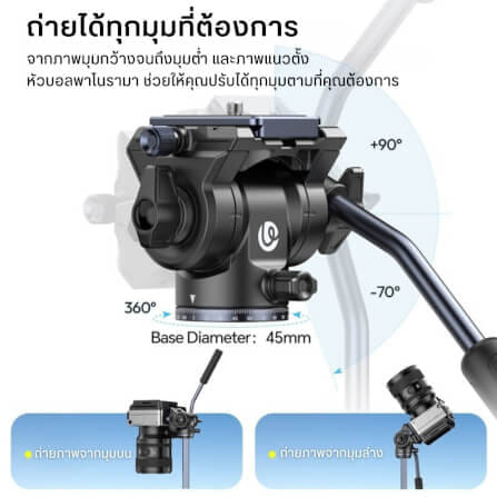 ขาตั้งกล้อง ULANZI OMBRA VIDEO II ขนาดพกพา สีดำด้าน_6