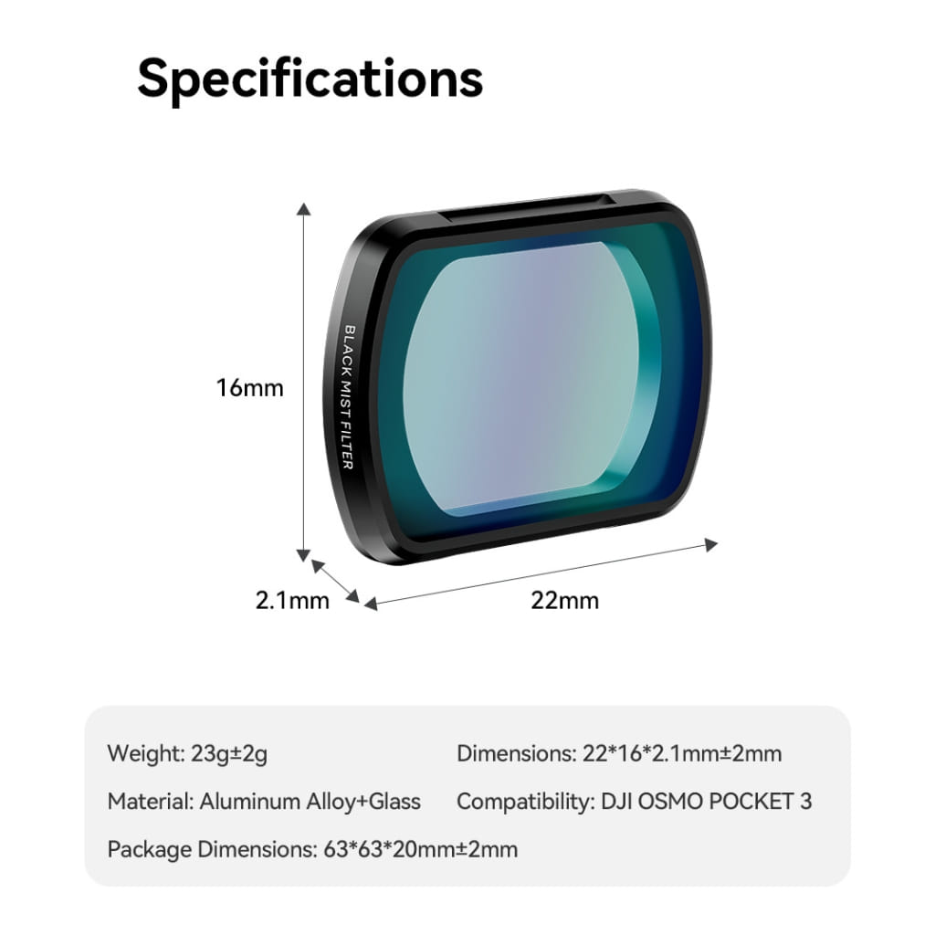 ฟิลเตอร์ BLACK MIST ULANZI PK01 ระบบแม่เหล็ก รองรับ DJI OSMO POCKET 3_4