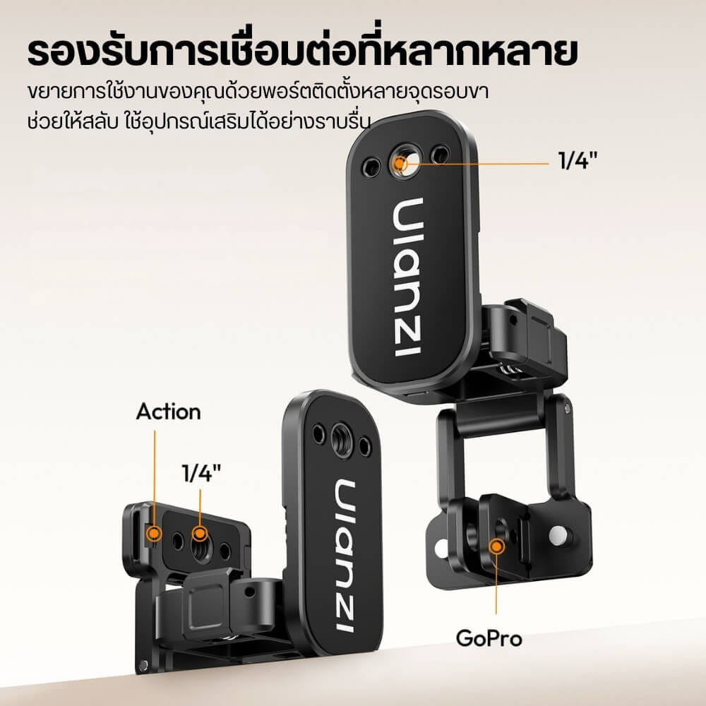 เคสกล้อง ULANZI PK16 ระบบ QUICK-RELEASE MAGNETIC BASE รองรับกล้อง DJI POCKET 3 ขนาดพกพา สีดำ