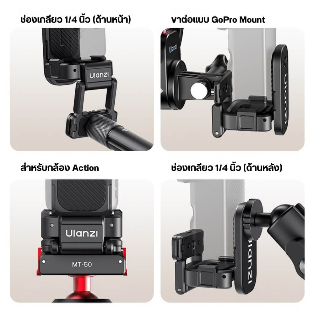 เคสกล้อง ULANZI PK16 ระบบ QUICK-RELEASE MAGNETIC BASE รองรับกล้อง DJI POCKET 3 ขนาดพกพา สีดำ