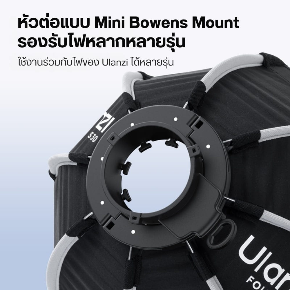 ซอฟต์บ็อกซ์แปดเหลี่ยม ULANZI QS30 ขนาด 30CM รองรับ MINI BOWENS MOUNT ติดตั้งไว พร้อมรังผึ้ง แสงนุ่ม