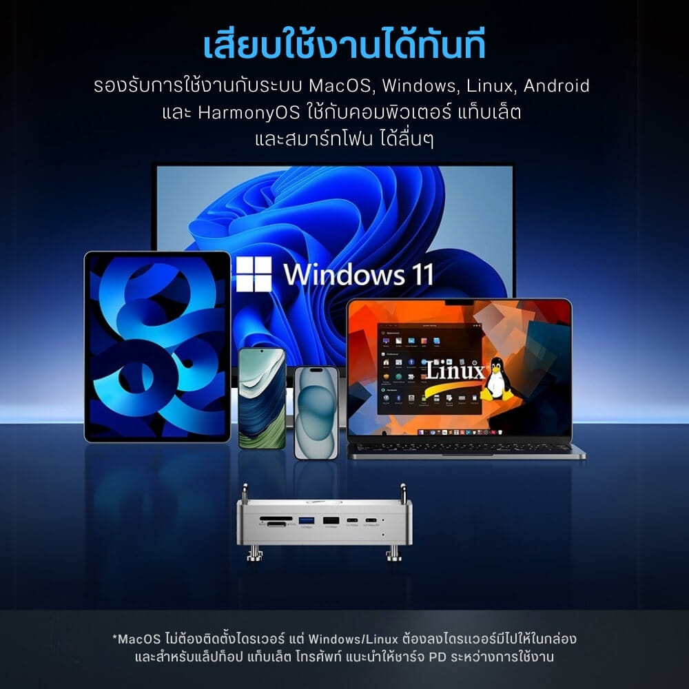 ด็อกกิ้งสเตชั่น พร้อมช่องใส่ SSD ULANZI QT03 ขนาดพกพา สีเงิน_9