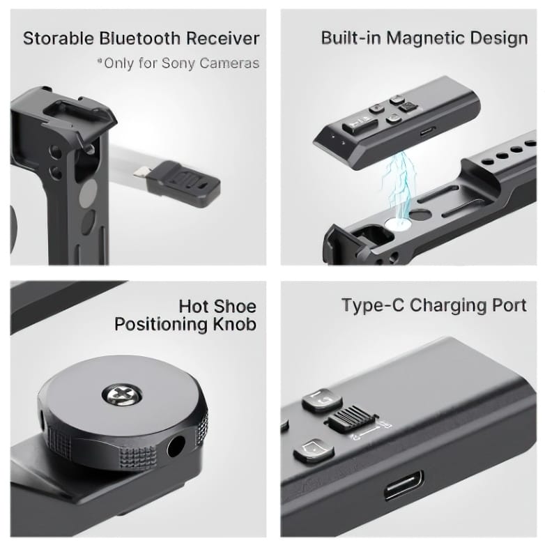 ด้ามจับกล้อง ULANZI R091 พร้อมรีโมท รองรับ SONY, CANON สีดำ