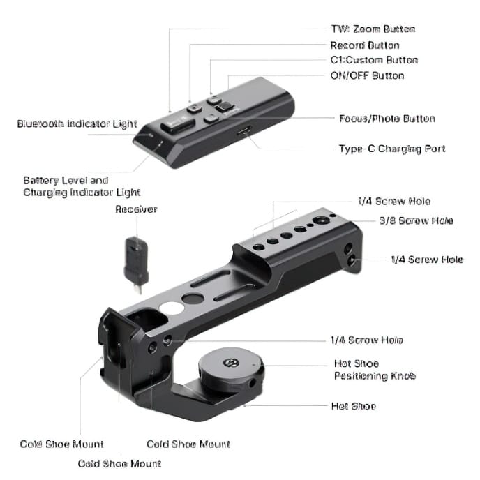 ด้ามจับกล้อง ULANZI R091 พร้อมรีโมท รองรับ SONY, CANON สีดำ