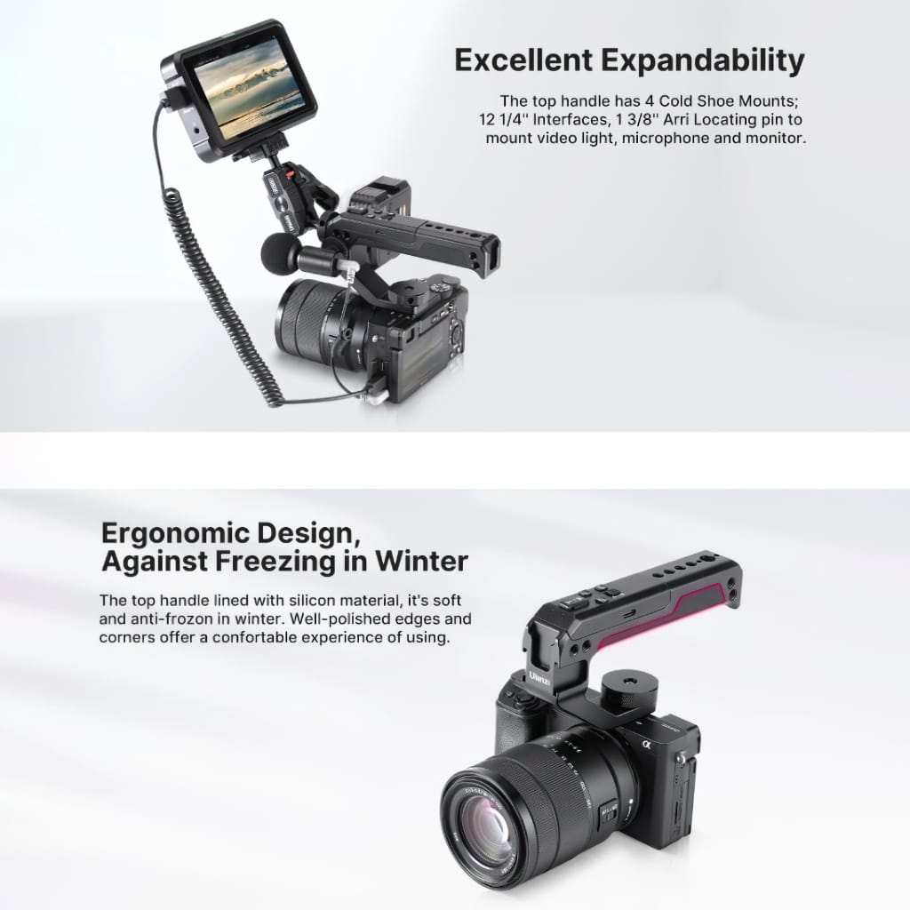 ด้ามจับกล้อง ULANZI R091 พร้อมรีโมท รองรับ SONY, CANON สีดำ_1