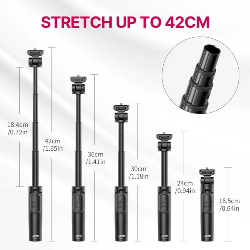 ขาตั้งมือถือ ขาตั้งกล้อง ULANZI RMT01 ขนาดพกพา พร้อมรีโมท สีดำ_1