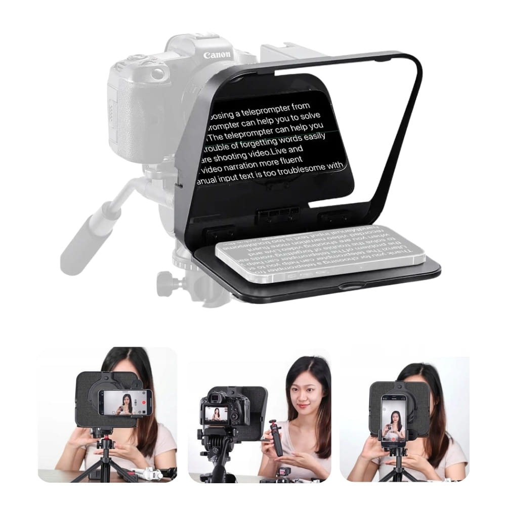 เทเลพรอมเตอร์ ULANZI RT02 พร้อมรีโมทบลูทูธ รองรับสมาร์ทโฟนและกล้อง สีดำ