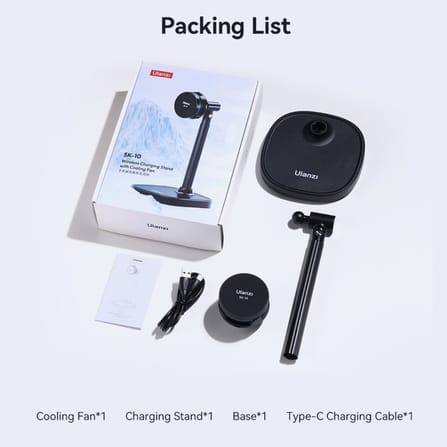 แท่นชาร์จมือถือไร้สาย ULANZI SK10 ระบบ MAGSAFE พร้อมพัดลมระบายความร้อน แบบพกพา สีดำ_7