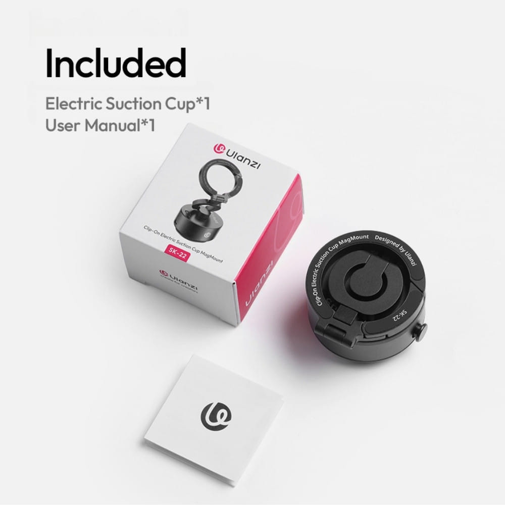 SUCTION CUP ที่วางมือถือ ULANZI SK22 ระบบ MAGSAFE พร้อม MAGLOCK HOOK ระบบดูดไฟฟ้า ขนาดพกพา สีดำ_7
