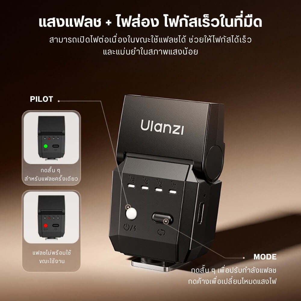 แฟลชกล้อง ULANZI SL03 ขนาดพกพา สีขาว