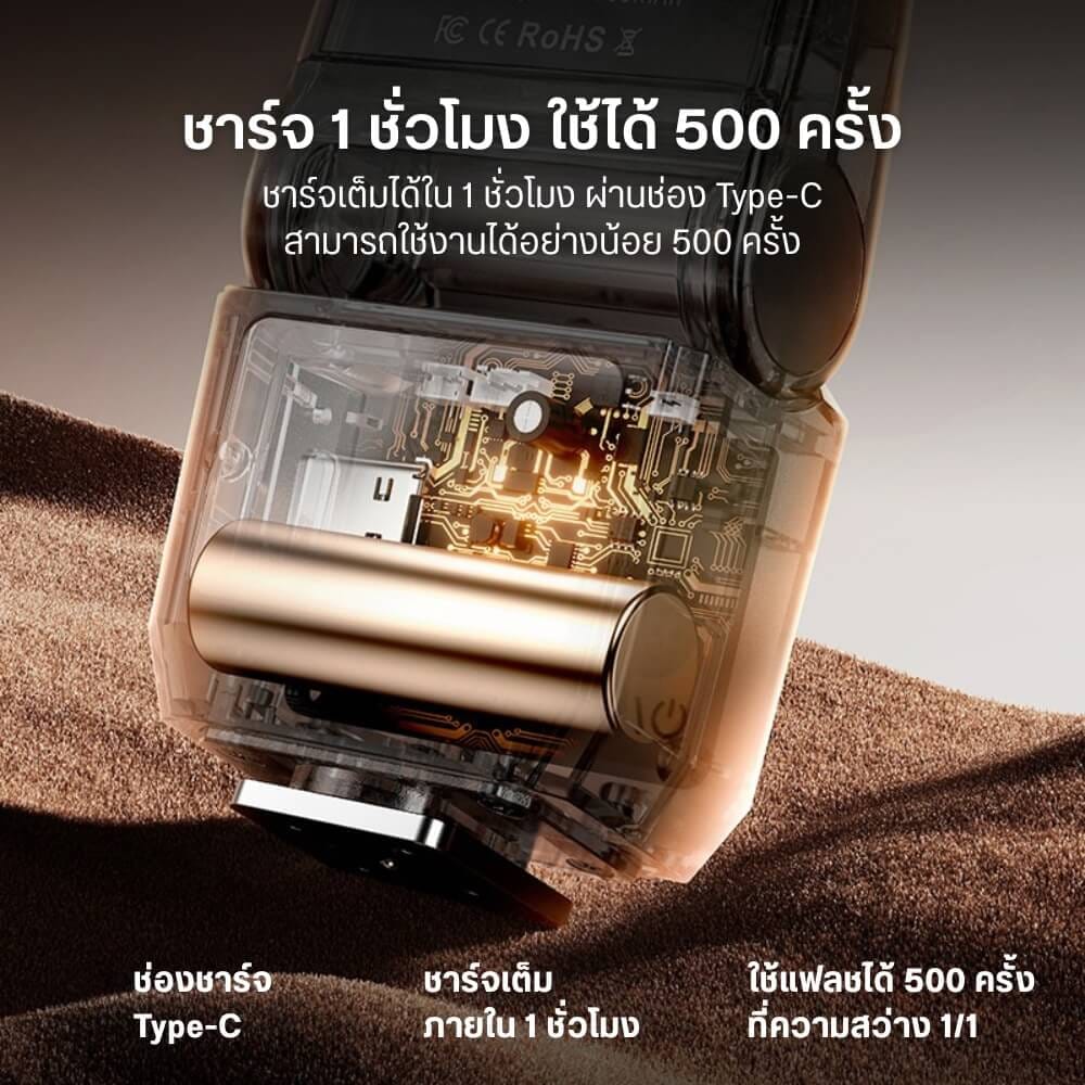 แฟลชกล้อง ULANZI SL03 ขนาดพกพา สีขาว