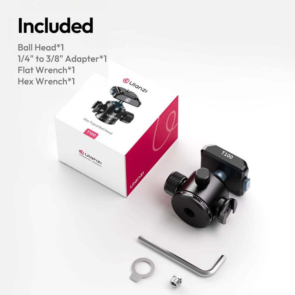 หัวบอลสำหรับขาตั้งกล้อง ULANZI T100 พร้อมระบบ UKA แบบปลดเร็ว รับน้ำหนักได้ถึง 6 KG