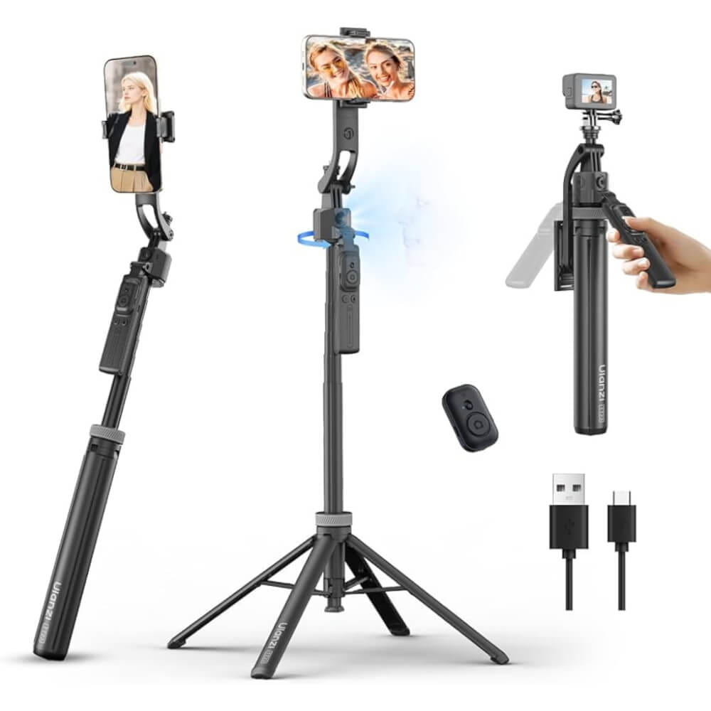 ไม้เซลฟี่ ขาตั้งมือถือ ขาตั้งกล้อง ULANZI TT23 แบบระบบติดตามอัตโนมัติ AI AUTO-TRACKING ขนาดพกพา สีดำ_0