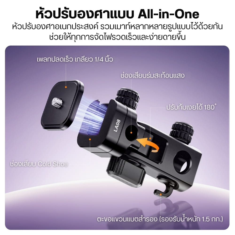 ขาตั้งไฟ ULANZI TT43 II ยืดสูงได้ 2.1M พร้อม TILT HEAD รับน้ำหนักได้ถึง 4KG