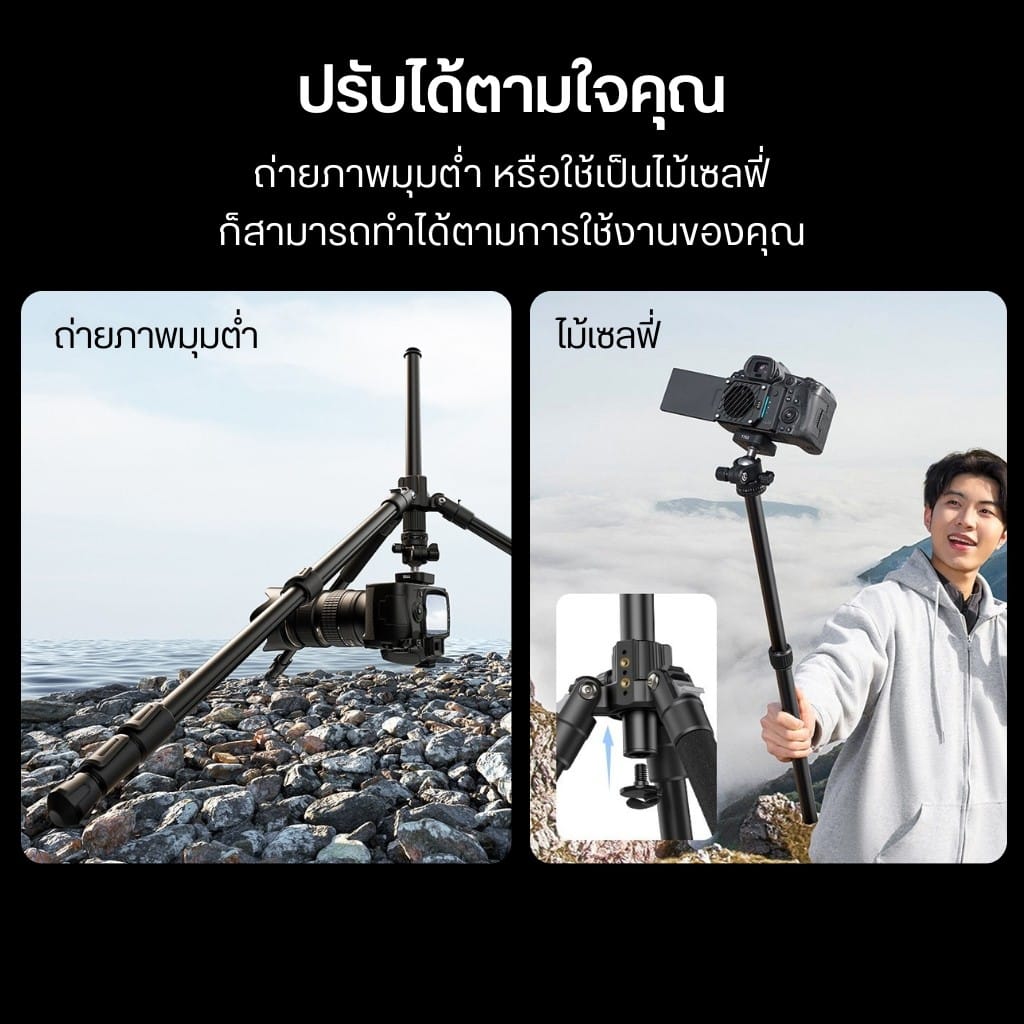 ขาตั้งกล้อง ULANZI TT53 รองรับระบบ UKA/F38 ขนาดพกพา สีดำ