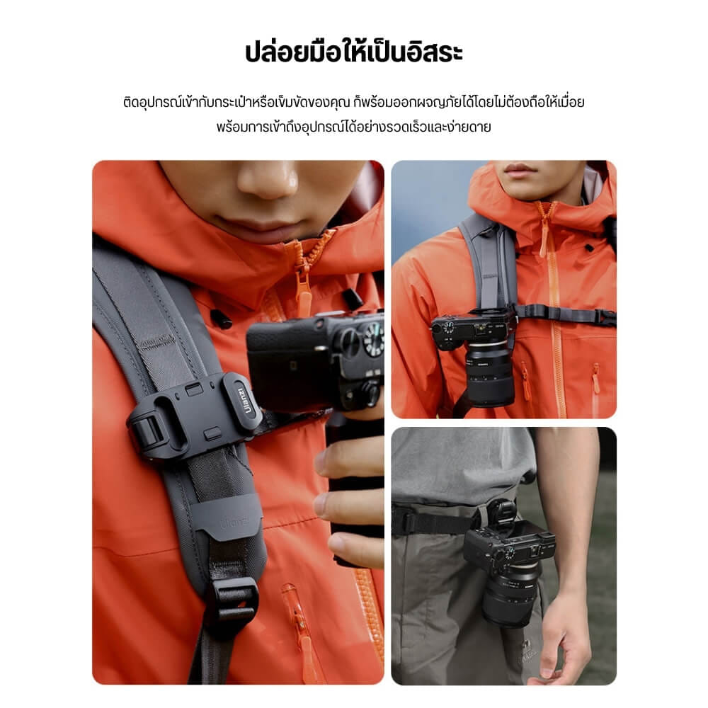 ชุดคลิปล็อกกล้องติดกระเป๋า ULANZI UKA07 ระบบปลดเร็ว UKA สีดำ_3