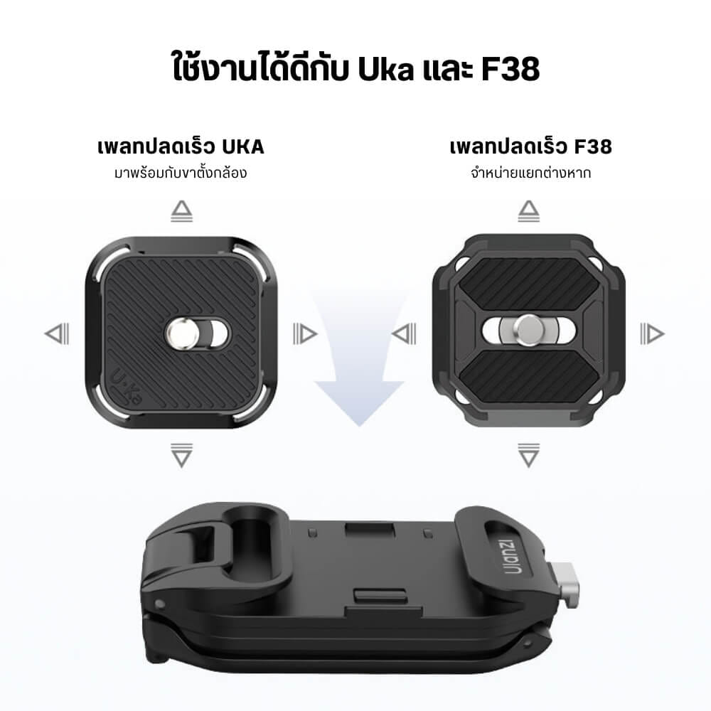ชุดคลิปล็อกกล้องติดกระเป๋า ULANZI UKA07 ระบบปลดเร็ว UKA สีดำ_4