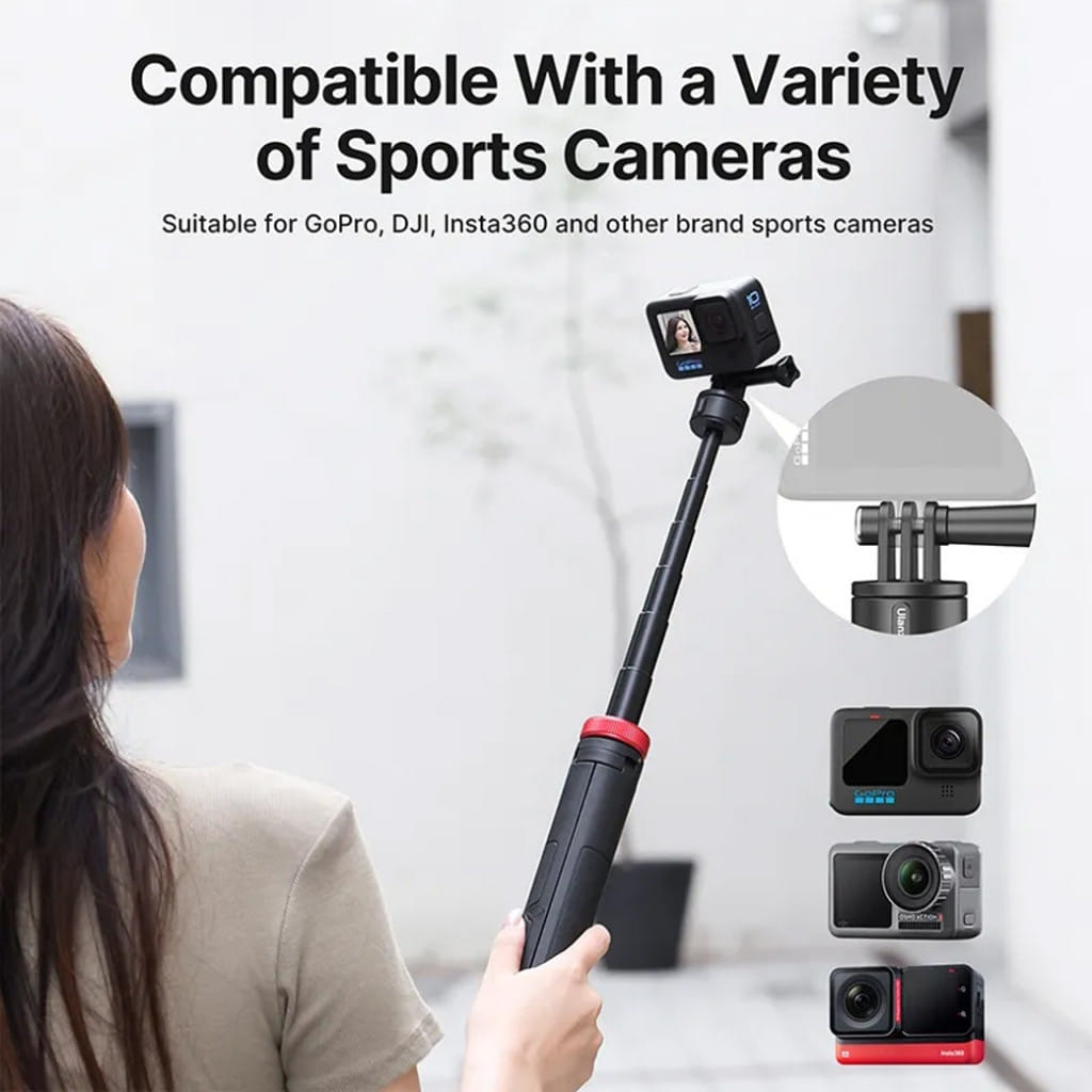 ขาตั้งกล้อง ULANZI GO-QUICK II 1.4M รองรับ GOPRO 12/11/10/9 กล้องแอคชั่นแคม ขนาดพกพา สีดำ_1