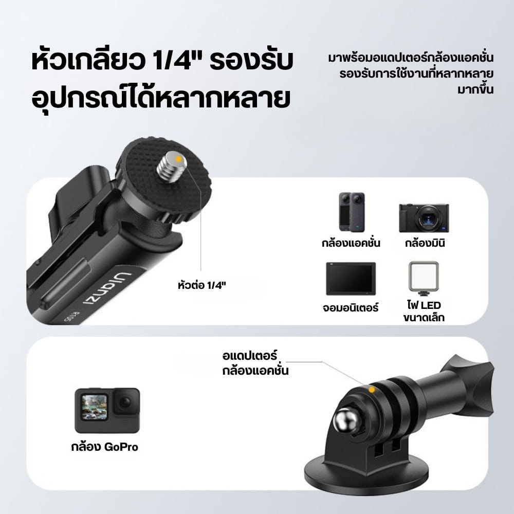 แคลมป์ติดกล้อง ULANZI R105 รองรับแฮนด์จักรยาน 12-55MM สีดำ