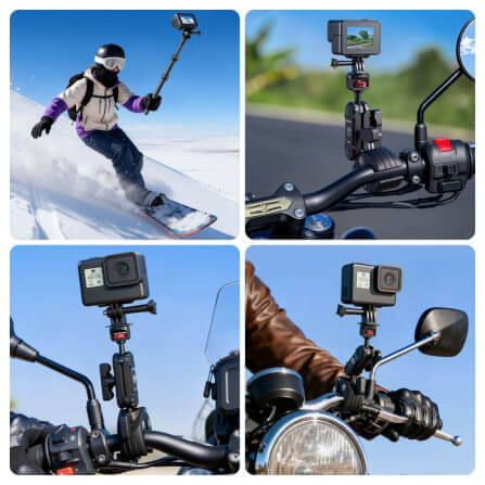 แขนจับ ไม้ล่องหน ติดมอเตอร์ไซค์ ULANZI VL03 รองรับ INSTA360 GOPRO สีดำ_9