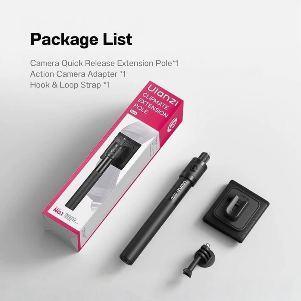 ไม้เซลฟี่ ULANZI VL04 สำหรับกล้อง GOPRO, DJI ACTION, INSTA360 ขนาดพกพา สีดำ