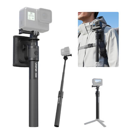 ไม้เซลฟี่ ULANZI VL04 สำหรับกล้อง GOPRO, DJI ACTION, INSTA360 ขนาดพกพา สีดำ_0