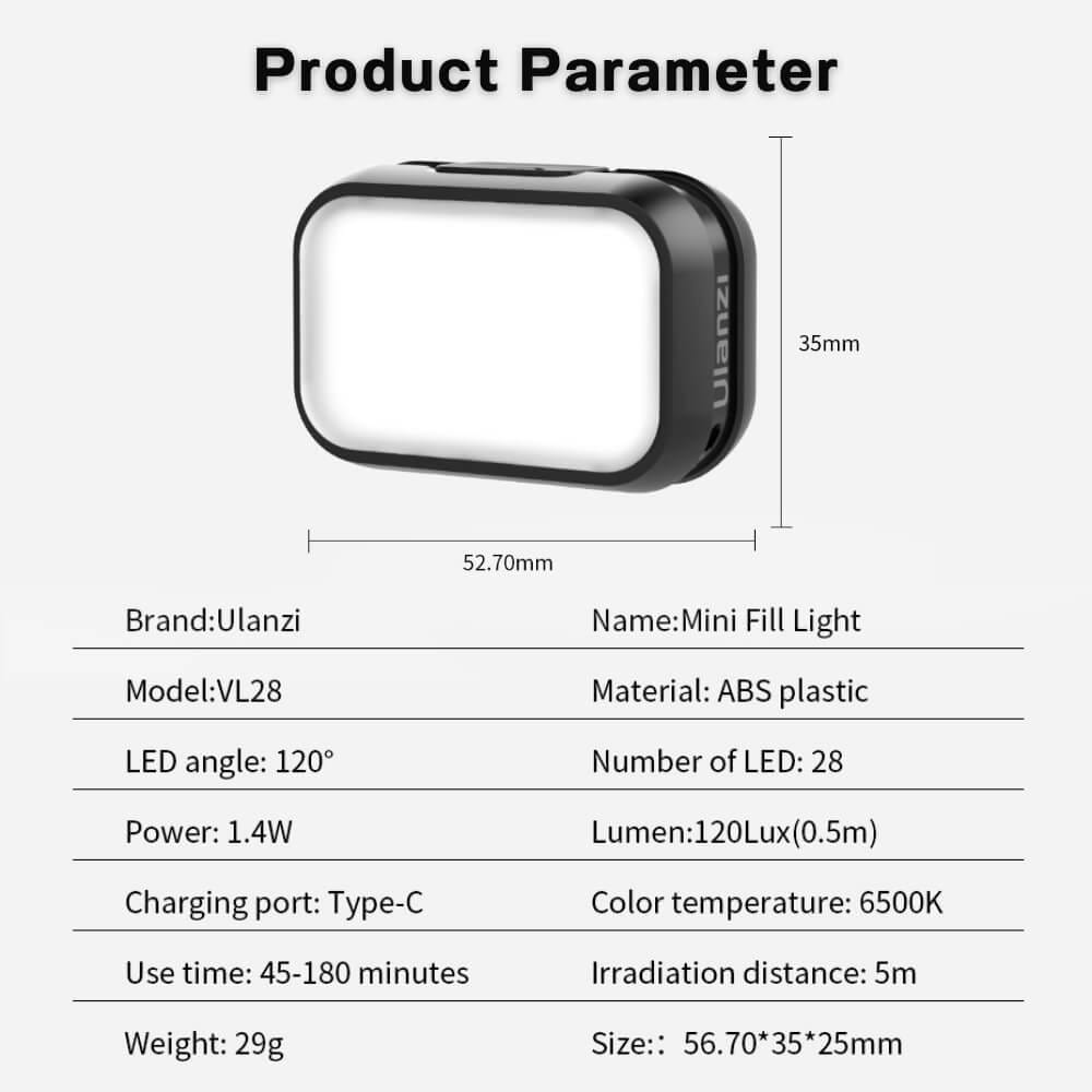 ไฟ LED อเนกประสงค์ ULANZI VL28 ขนาดพกพา สีดำ_9