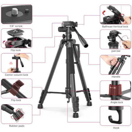 ขาตั้งกล้อง ULANZI U-SELECT VT02 ขนาดพกพา สีดำ_5