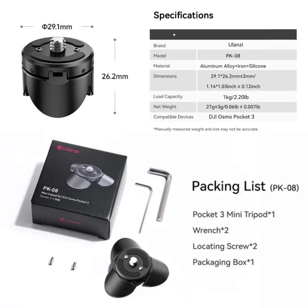 ขาตั้ง สำหรับกล้อง ULANZI PK08 สำหรับกล้อง DJI OSMO POCKET 3/4_4