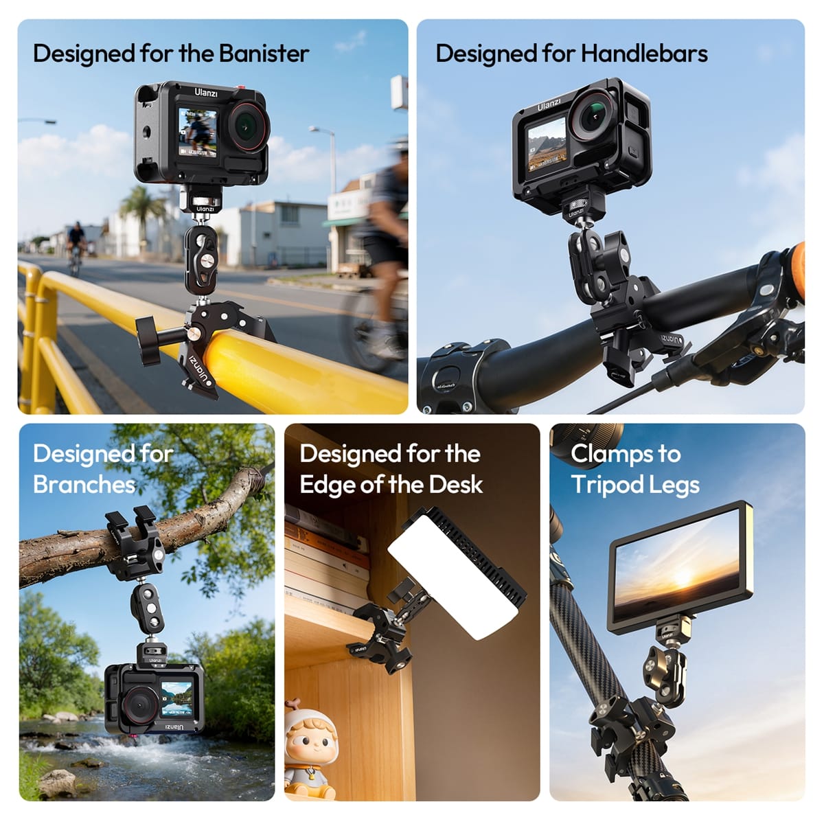 ชุดแขนยึดโต๊ะ ULANZI CO78 MINI SUPER CLAMP & MAGIC ARM สีดำ_3