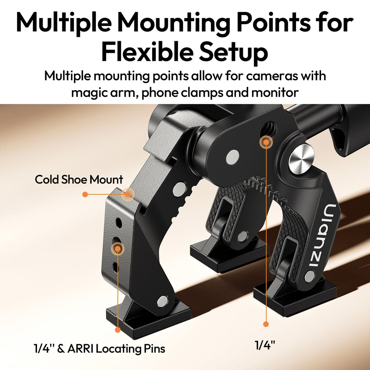 ชุดแขนยึดโต๊ะ ULANZI CO78 MINI SUPER CLAMP & MAGIC ARM สีดำ_5