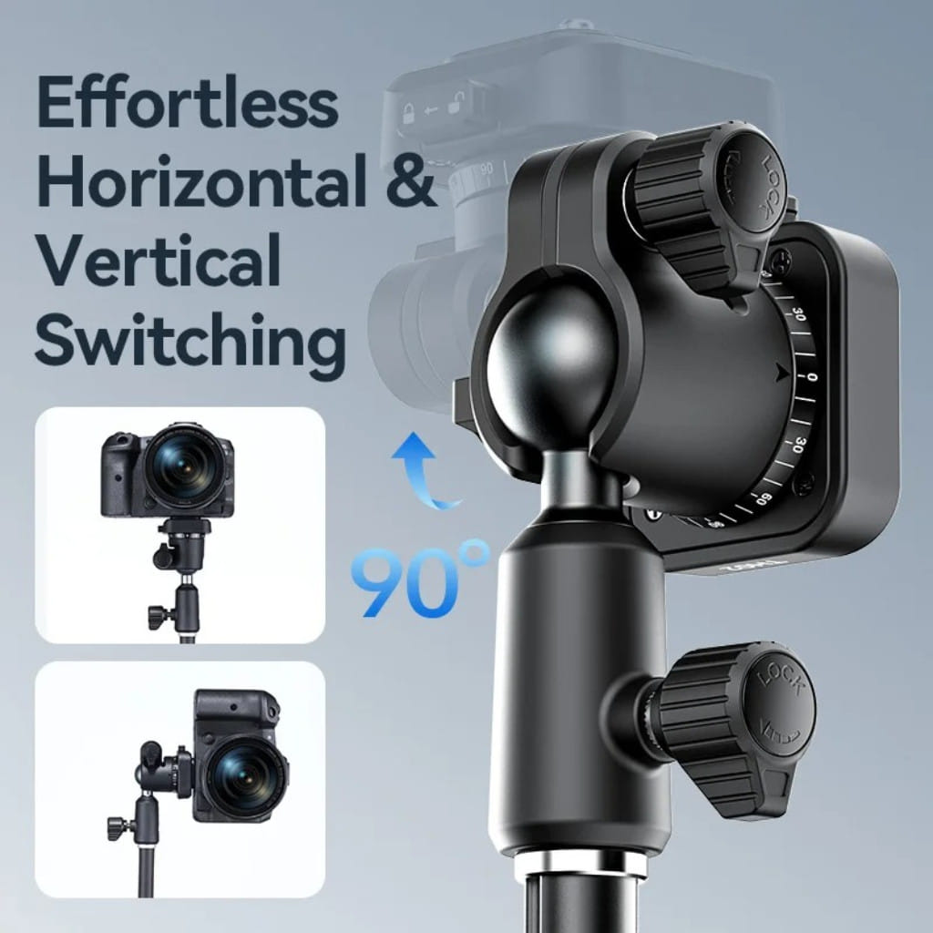 หัวบอลกล้อง ULANZI TH02 ต่อขาตั้ง พร้อมเพลทปลดเร็ว สำหรับ DSLR MIRRORLESS ไฟไลฟ์สด สีดำ_5