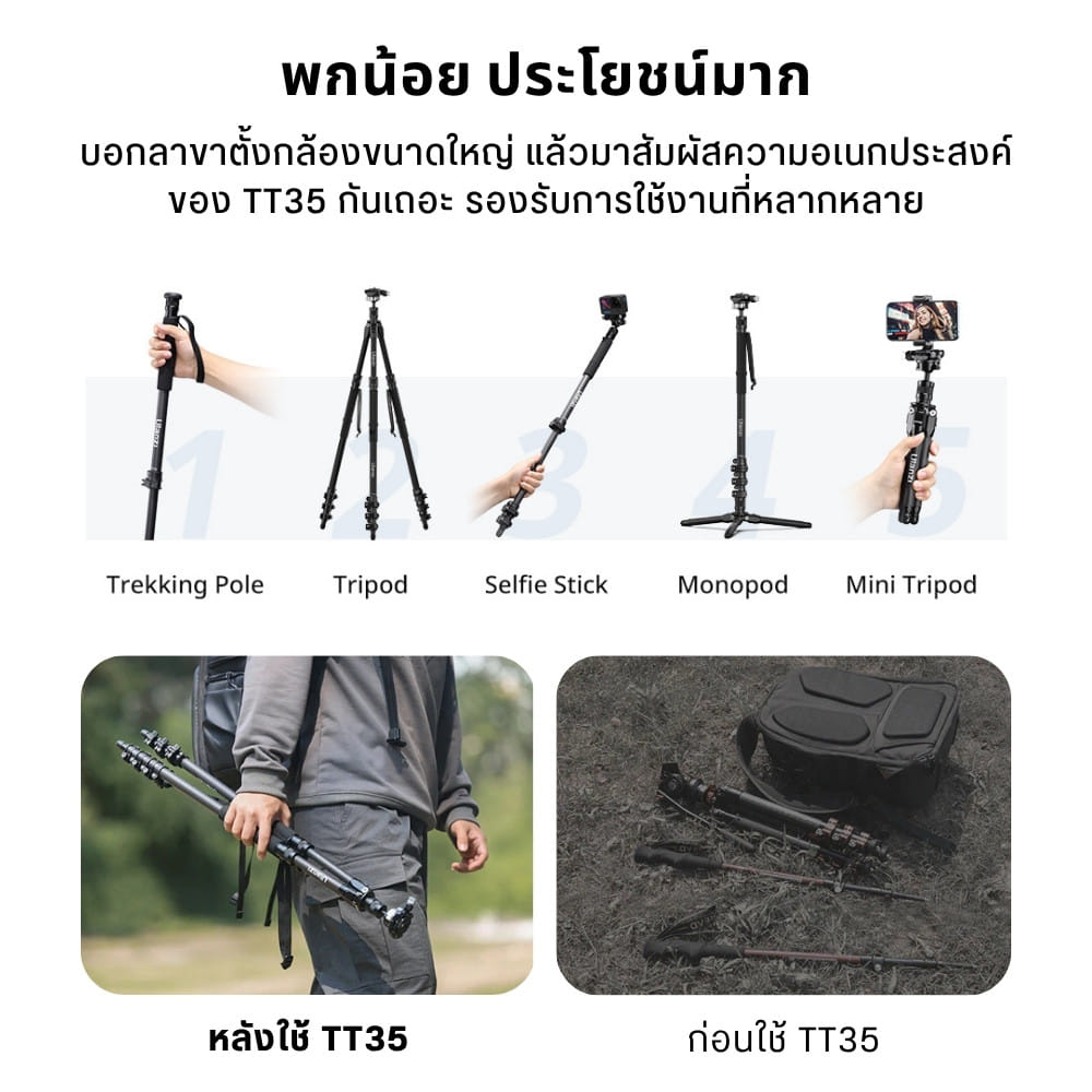 ขาตั้งกล้อง ULANZI TT35 แบบพกพา สายเที่ยว สีดำ_4
