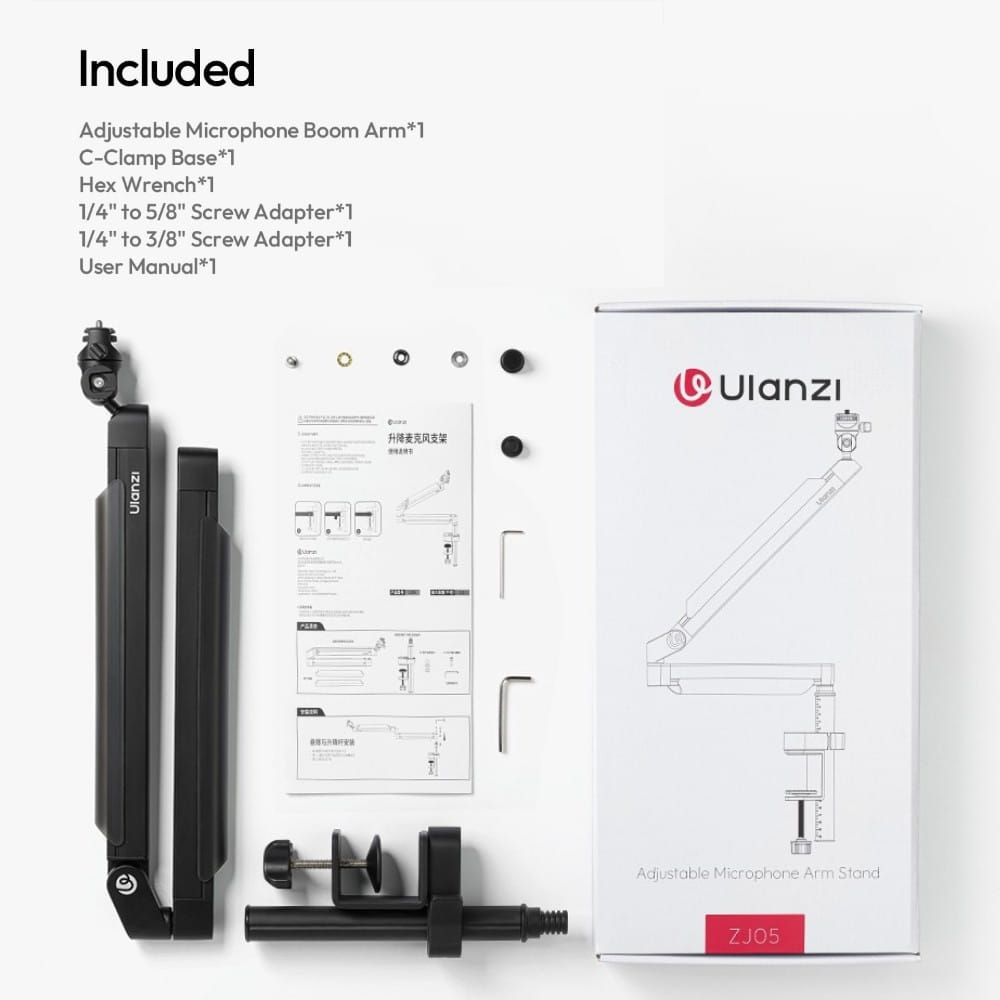 แขนจับไมโครโฟน ULANZI ZJ05 ระบบ QUICK-RELEASE LEVER สีดำ_7