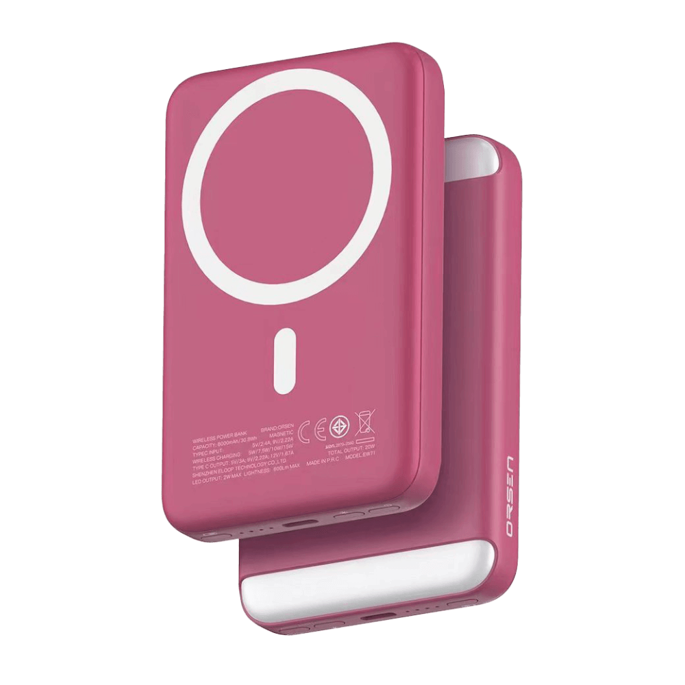 แบตเตอรี่สำรอง ORSEN BY ELOOP EW71 สีแดง 8000MAH ชาร์จไร้สาย PD 20W_0