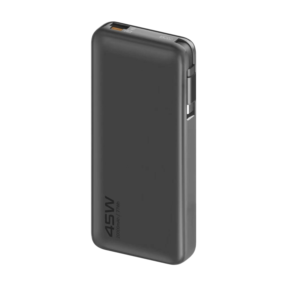 แบตเตอรี่สำรอง ORSEN BY ELOOP E66 สีดำ 20000MAH ชาร์จเร็ว 45W มีสายในตัว TYPE C