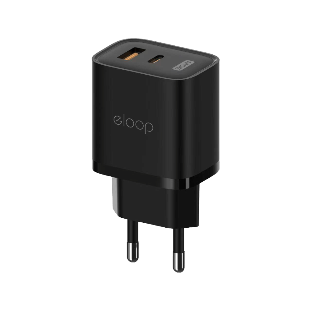 หัวชาร์จ ELOOP C31T สีดำ ชาร์จเร็ว 30W PD QC 3.0