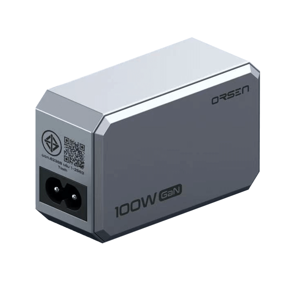 หัวชาร์จ ORSEN BY ELOOP C102T สีเงิน ชาร์จเร็ว 100W PD QC PPS พร้อมสายไฟยาว 1.8 เมตร_0