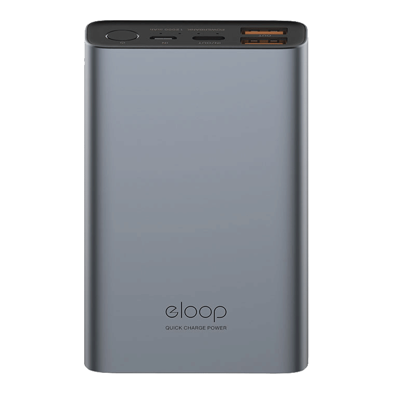 แบตเตอรี่สำรอง ORSEN BY ELOOP E36 สีเทา 12000MAH ชาร์จเร็ว PD 20W QC 2.0/3.0