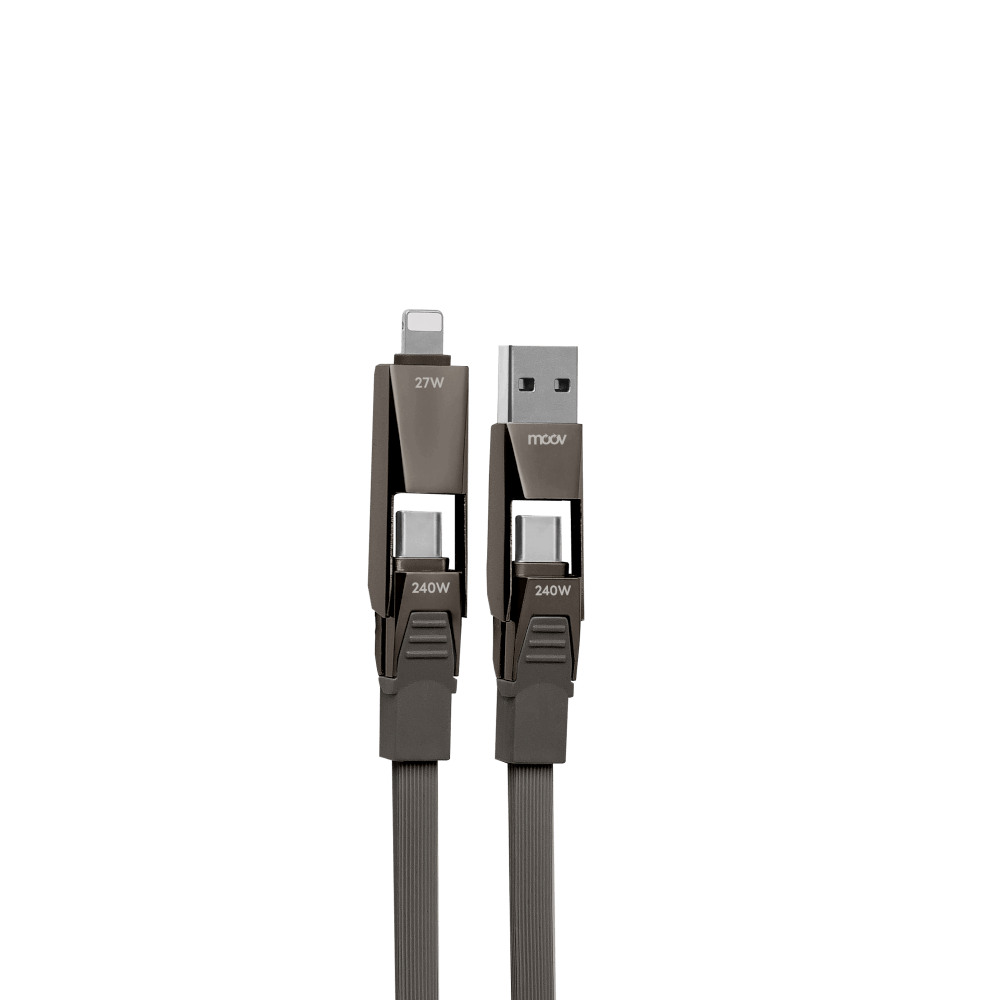 สายชาร์จ MOOV CB14 สีน้ำตาล สายชาร์จเร็ว PD FAST CHARGE 240W 4 IN 1