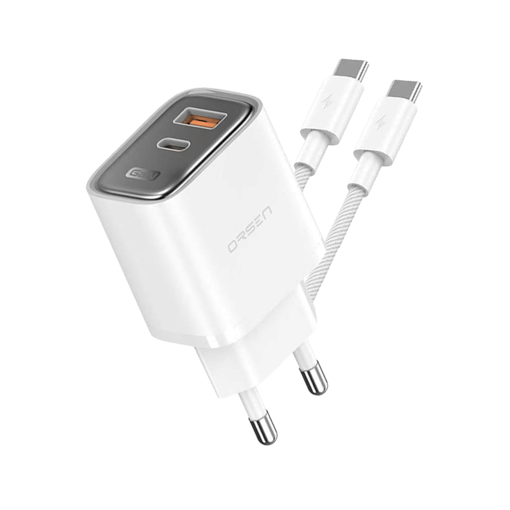 หัวชาร์จ ELOOP C31TC สีขาว หัวชาร์จเร็ว และ สายชาร์จเร็ว PD 45W สำหรับ สมาร์ทโฟน ทุกรุ่น ANDROID PHONE