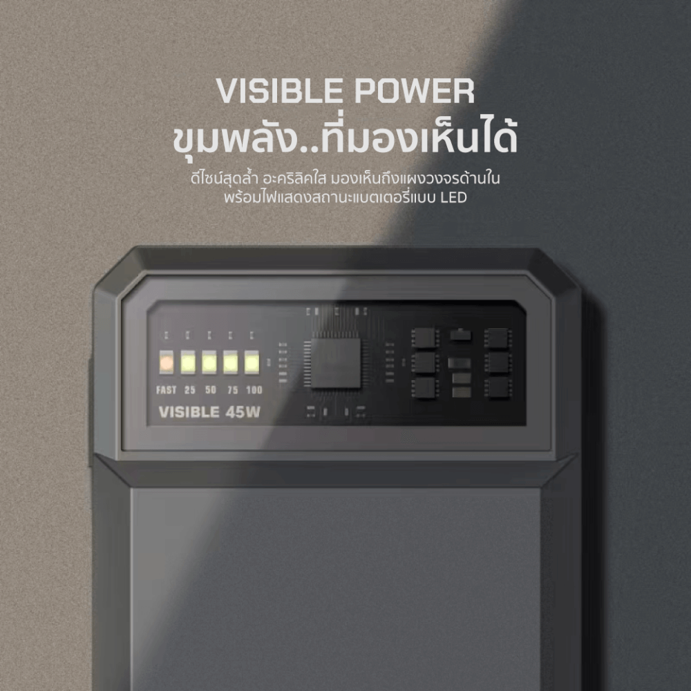 แบตเตอรี่สำรอง ORSEN BY ELOOP E59C สีเงิน 20000MAH ชาร์จเร็ว 45W รองรับ QC3.0 PD PPS UFCS_1